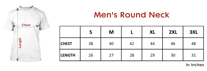 Mens Round neck size chart